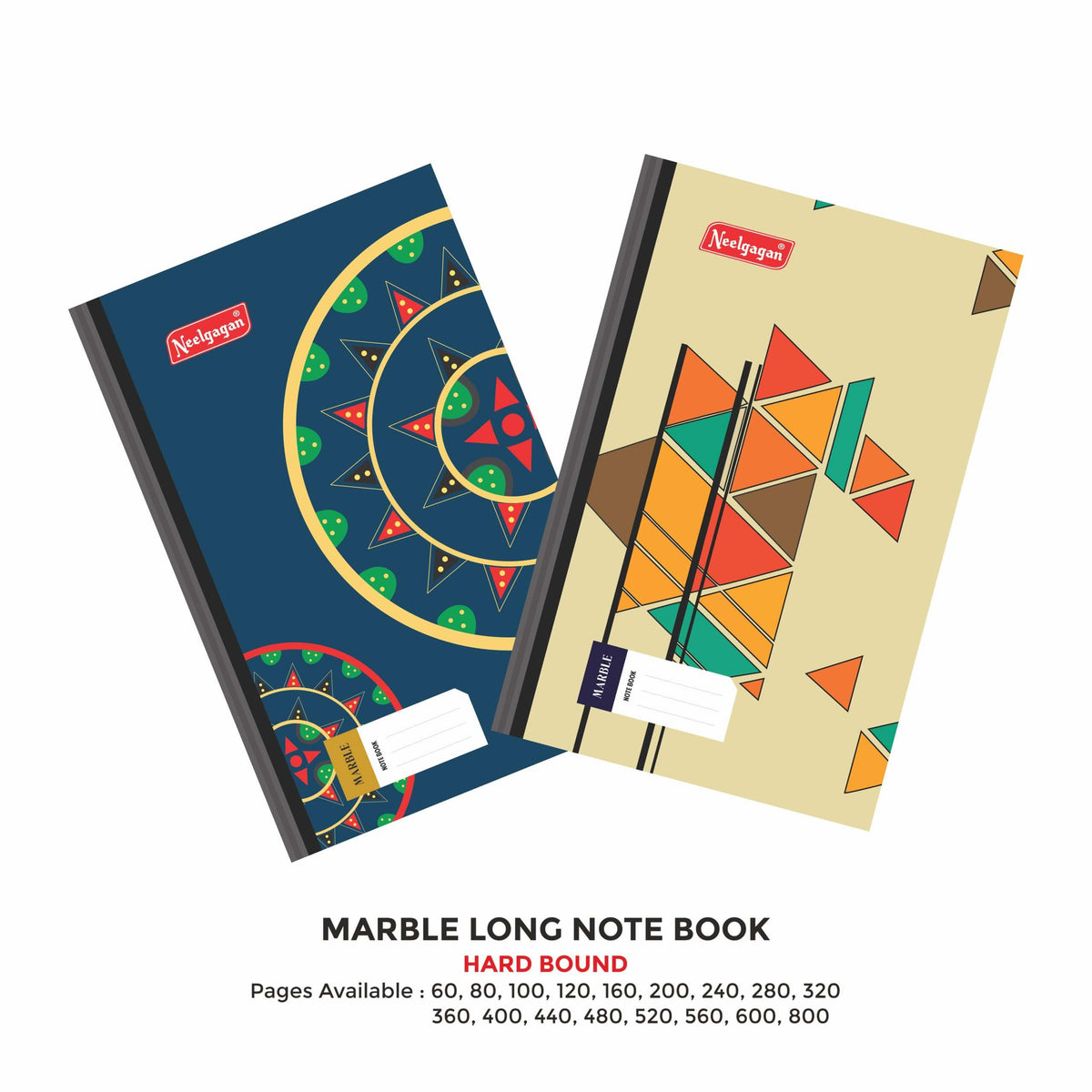 Marble Notebook , Register (19.0cm x 30.5cm) Hardbound