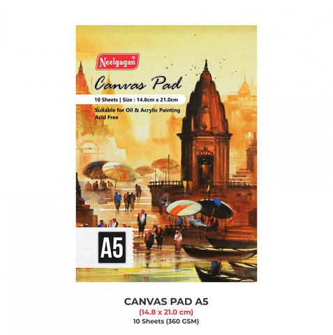 Canvas Pad for Painting, Acrylic Paint, Oil Paint Dry & Wet Art Media 10 Sheet