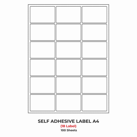 A4 (ST18) Address Label (64mm x 46mm x 18) (Self Adhesive Label for Inkjet/Copier/Laser Printer)