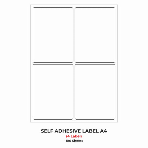 A4 (ST4) Packaging Label (100mm x 140mm x 4) (Self Adhesive Label for Inkjet/Copier/Laser Printer)