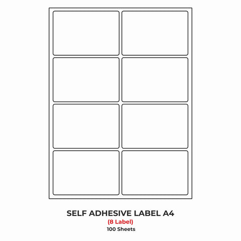 A4 (ST8) Packaging Label (100mm x 68mm x 8) (Self Adhesive Label for Inkjet/Copier/Laser Printer)