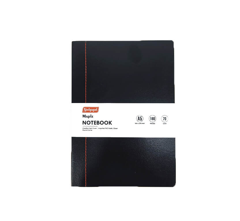 Maple NoteBook A5 - Semi Flexi Cover With Elastic - Five Colour (14.8 cm X 21.0 cm) 160 Pg