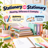 Stationery Vs Stationary Meaning
