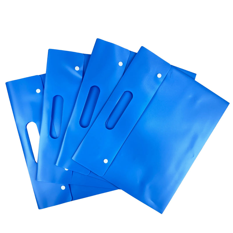 MCB-400-H - My Clear Bag - Double Button with Handle Single Pocket (Pack of 8) - Size : 35.7cm X 31.6cm