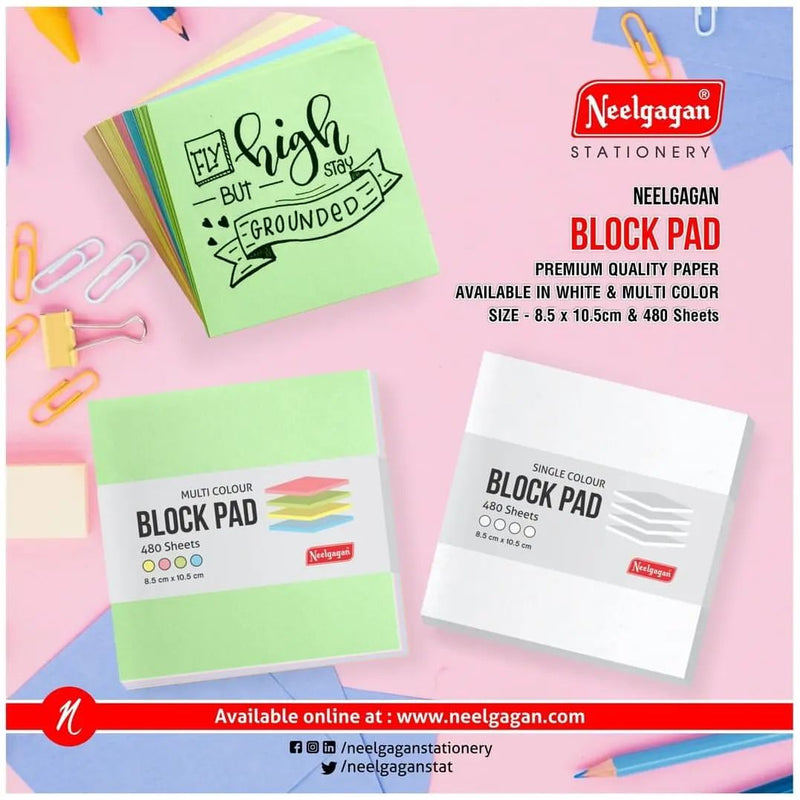 Paper Block Pad (Memo Pad), 480 Pages (Mixed and White) (8.5 cm x 10.5 cm)