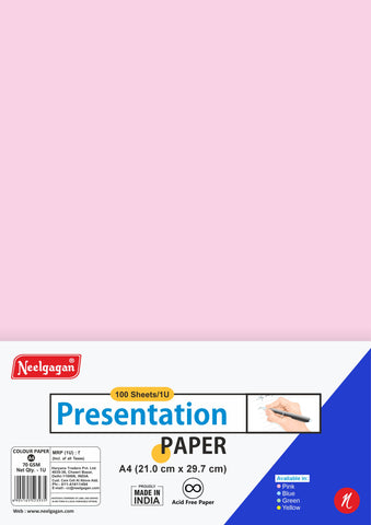 Colour Office Presentation Paper A4, (21 cm x 29 cm) Single Colour Paper