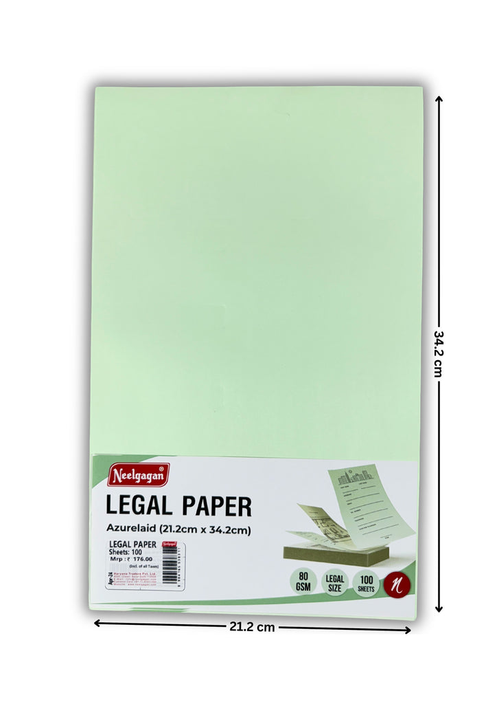 Legal Paper, 100 Sheets, 80 GSM, 22cm x 36cm (Ledger Paper) (Azure Lai