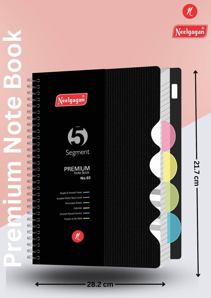 Premium Notebook No.03, Five Subject,  300 Pages, (21.7cm x 28.2cm)