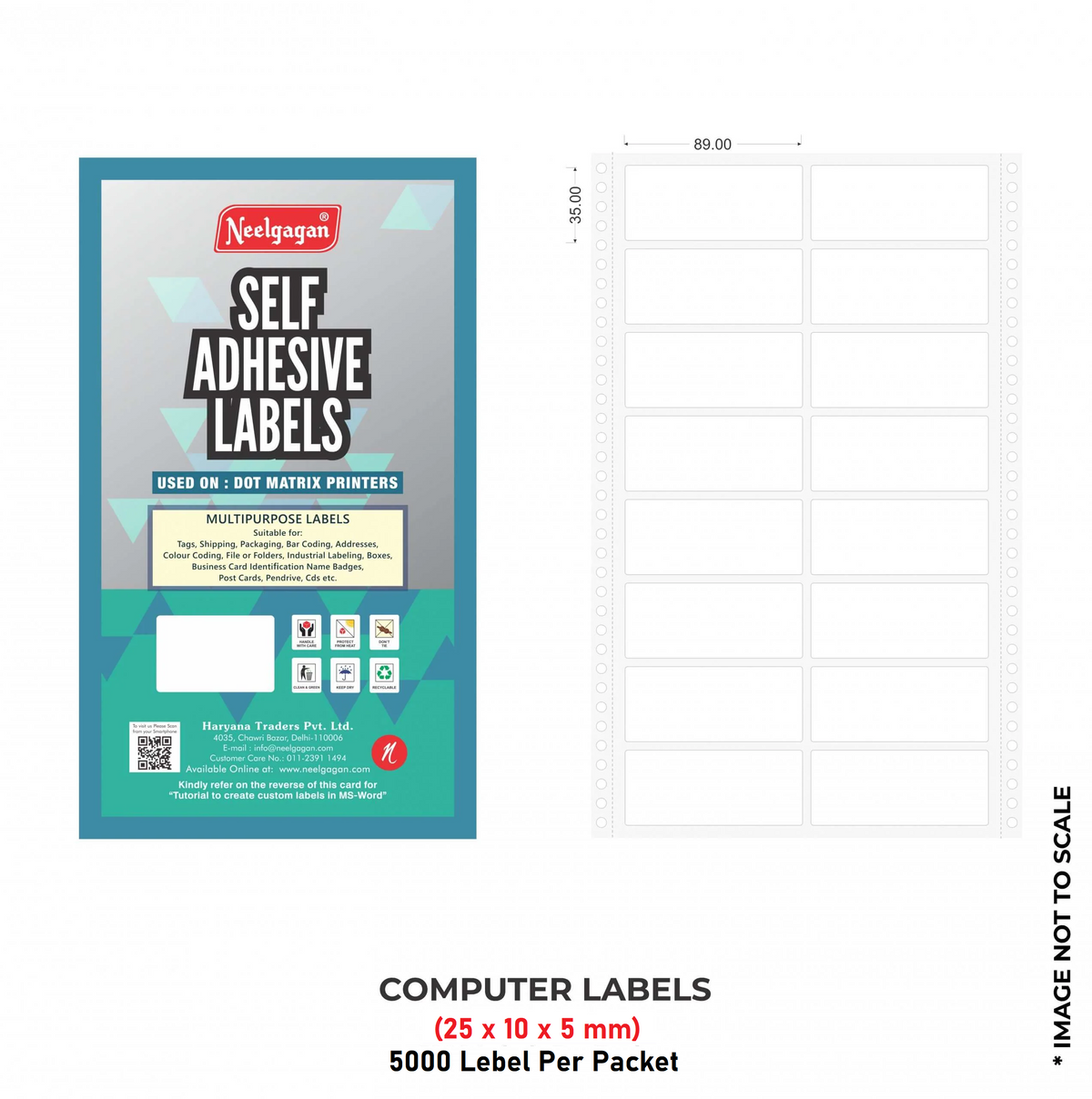 Computer Label (25x10x5mm) For Dot Matrix Printer (DMP LABEL) – Neelgagan