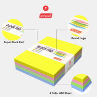Paper Block Pad (Memo Pad), 480 Pages (Mixed and White) (8.5 cm x 10.5 cm)