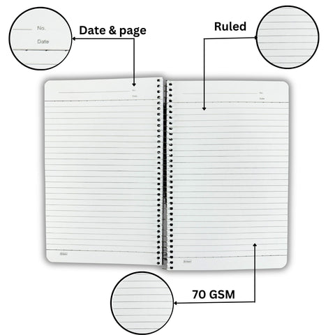 Spiral Notebook No. 66 - 80 & 160 Pages (14.5cm x 22.5cm) – Neelgagan