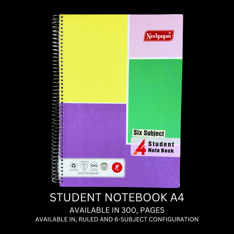 Student Notebook A4 - Spiral Bound (21cm X 29.7cm)