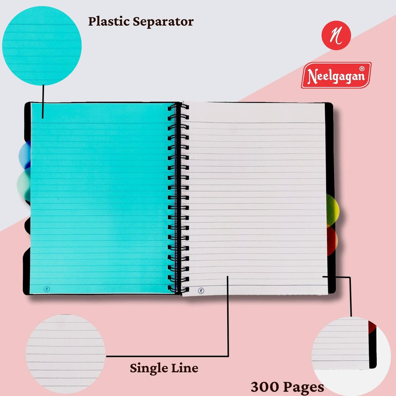 Premium Notebook B5, Five Subject, 300 Pages, (18.5cm x 25.0cm)