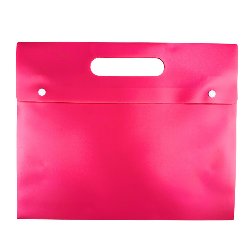 MCB-400-H - My Clear Bag - Double Button with Handle Single Pocket (Pack of 8) - Size : 35.7cm X 31.6cm