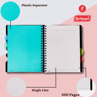 Premium Notebook No.00, Five Subject,  300 Pages, (11.0cm x 14.2cm)