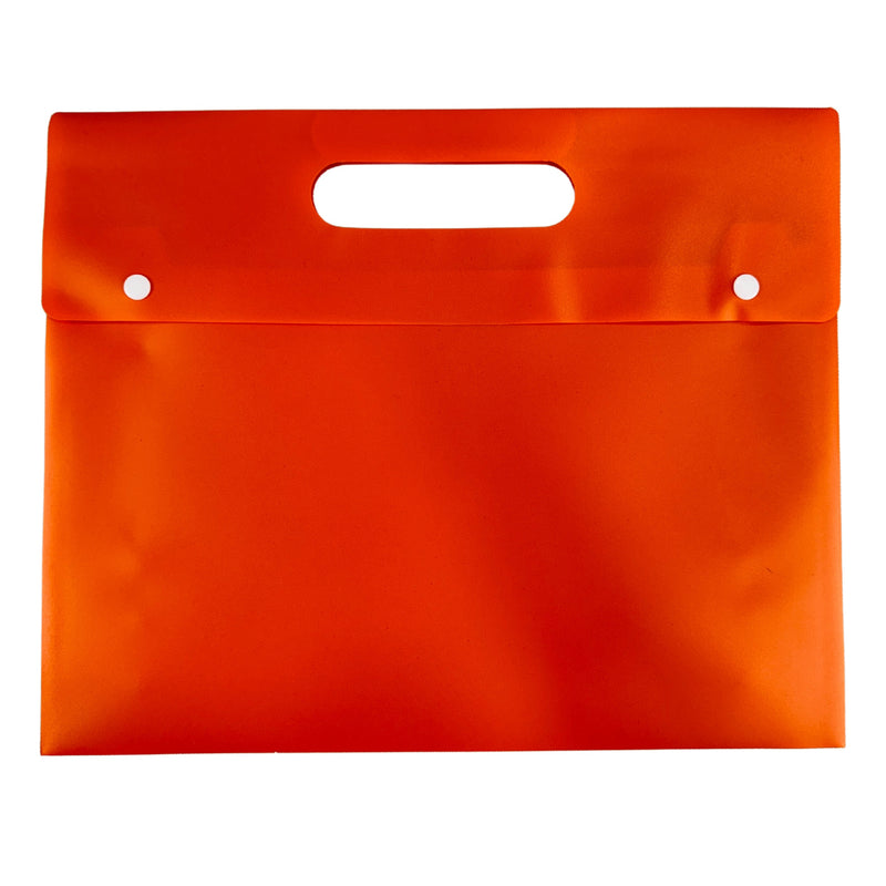 MCB-400-H - My Clear Bag - Double Button with Handle Single Pocket (Pack of 8) - Size : 35.7cm X 31.6cm
