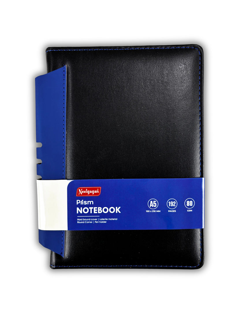 Prism Notebook – A5 Leatherite Material Round Corner with Pen Holder , 192 Pages