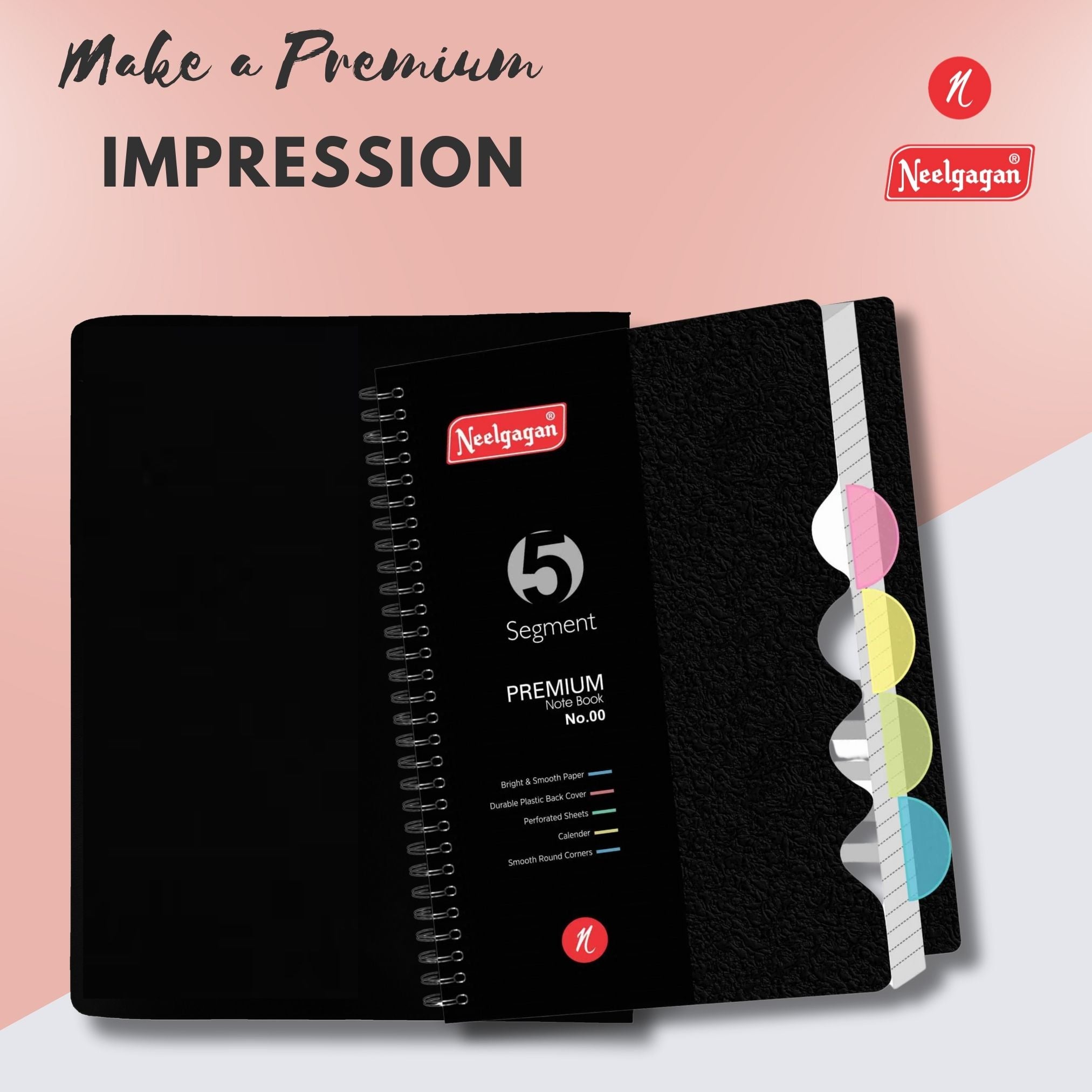 Premium Notebook No.00, Five Subject,  300 Pages, (11.0cm x 14.2cm)