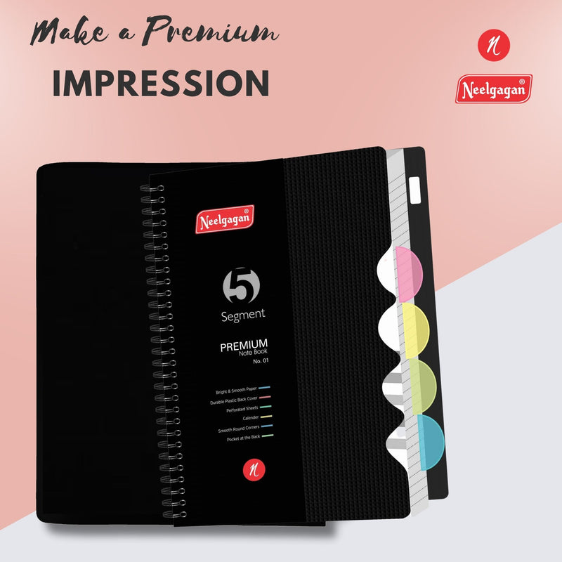 Premium Notebook No.01, Five Subject,  300 Pages, (14cm x 22cm)
