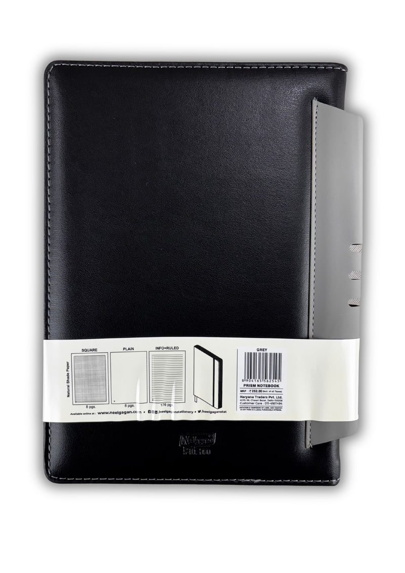 Prism Notebook – B5 Leatherite Material Round Corner with Pen Holder , 192 Pages