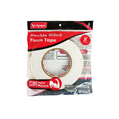 5 Metre - Double Sided Foam Tape 1/2" (12mm), 3/4" (18mm) & 1" (24mm)