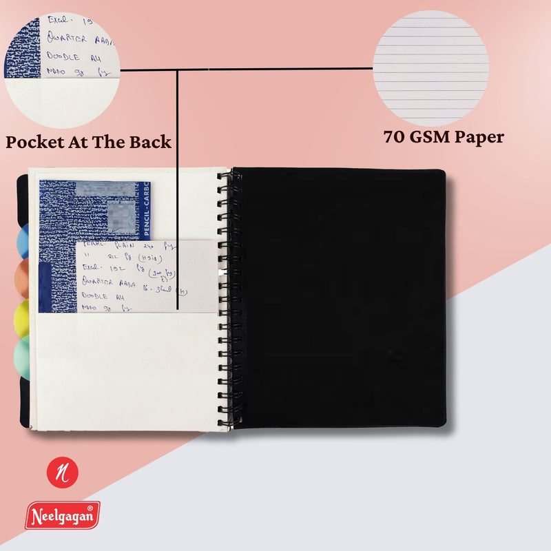 Premium Notebook No.00, Five Subject,  300 Pages, (11.0cm x 14.2cm)