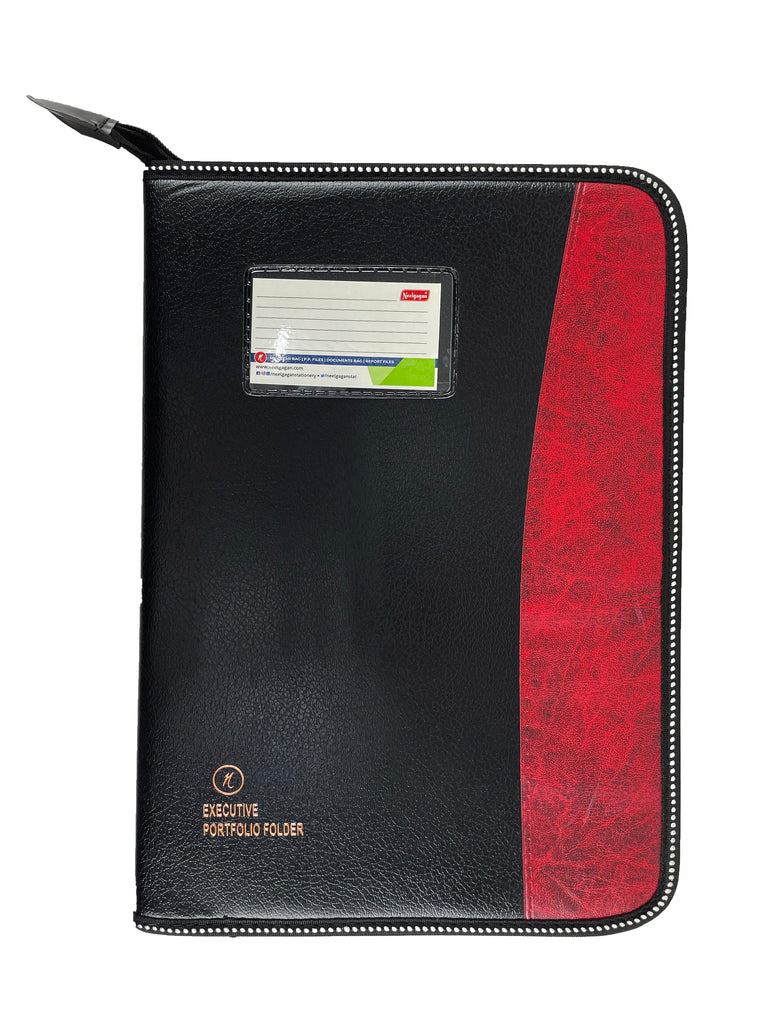 CB 825 (Chain bag) Executive Portfolio Folder with 20 Pockets (Lea