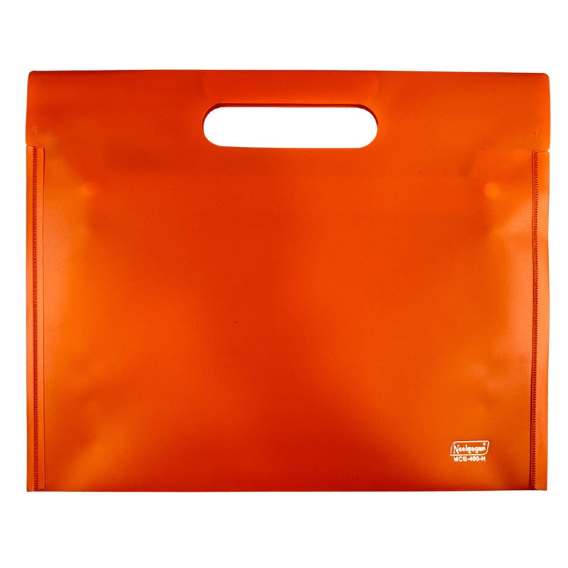 MCB-400-H - My Clear Bag - Double Button with Handle Single Pocket (Pack of 8) - Size : 35.7cm X 31.6cm