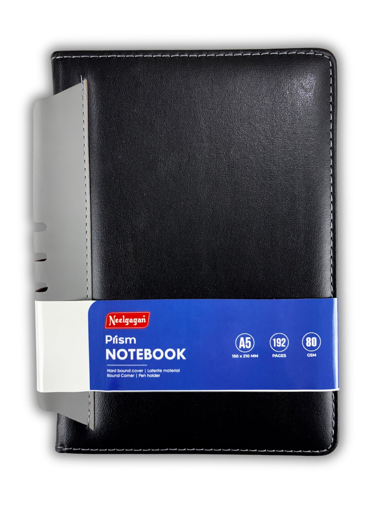 Prism Notebook – A5 Leatherite Material Round Corner with Pen Holder , 192 Pages