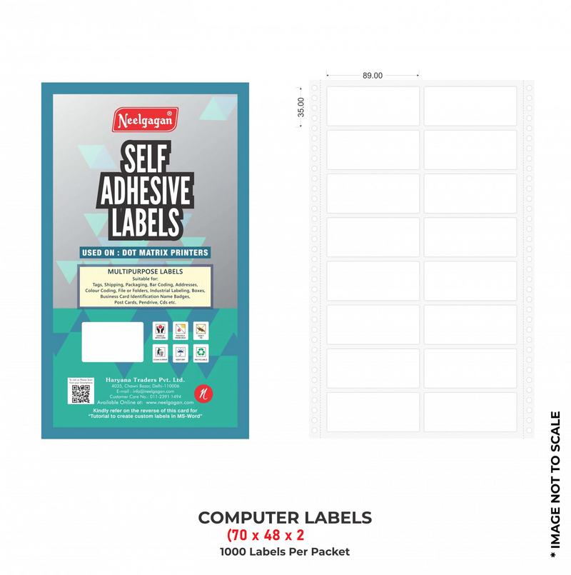 Computer Label (70x48x2mm) For Dot Matrix Printer (DMP LABEL)