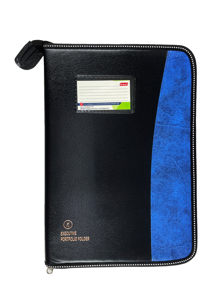 CB 825 (Chain bag) Executive Portfolio Folder with 20 Pockets (Lea