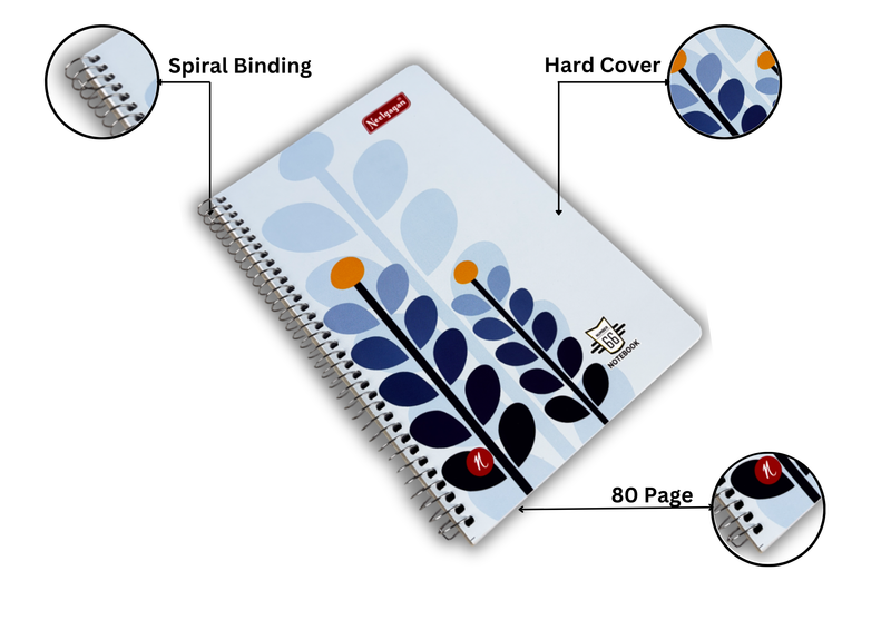Spiral Notebook No. 66 - 80 & 160 Pages (14.5cm x 22.5cm)