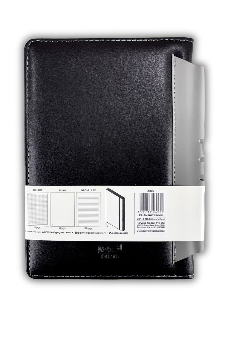 Prism Notebook – A5 Leatherite Material Round Corner with Pen Holder , 192 Pages