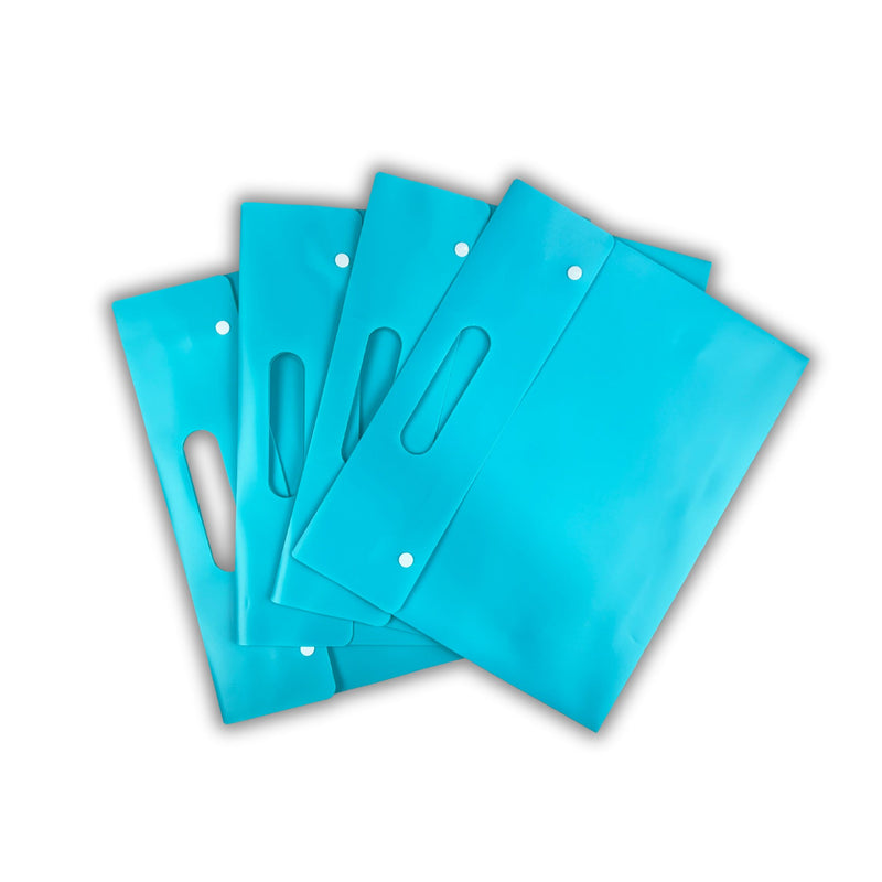 MCB-400-H - My Clear Bag - Double Button with Handle Single Pocket (Pack of 8) - Size : 35.7cm X 31.6cm