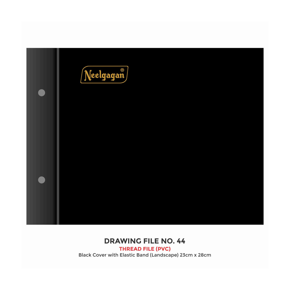 Drawing File No.44, (23cm X 28cm), (Thread File) Black Cover with Elas ...