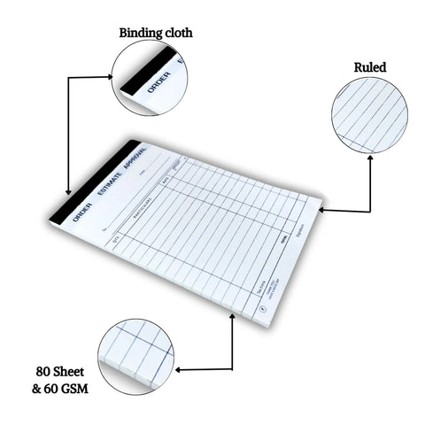 Estimate Pad, 80 Sheets, (No.1 & No. 2)