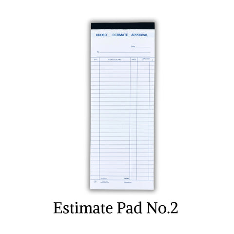 Estimate Pad, 80 Sheets, (No.1 & No. 2)