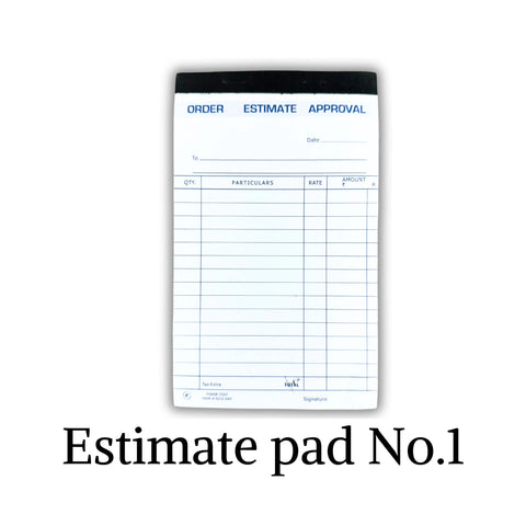 Estimate Pad, 80 Sheets, (No.1 & No. 2)