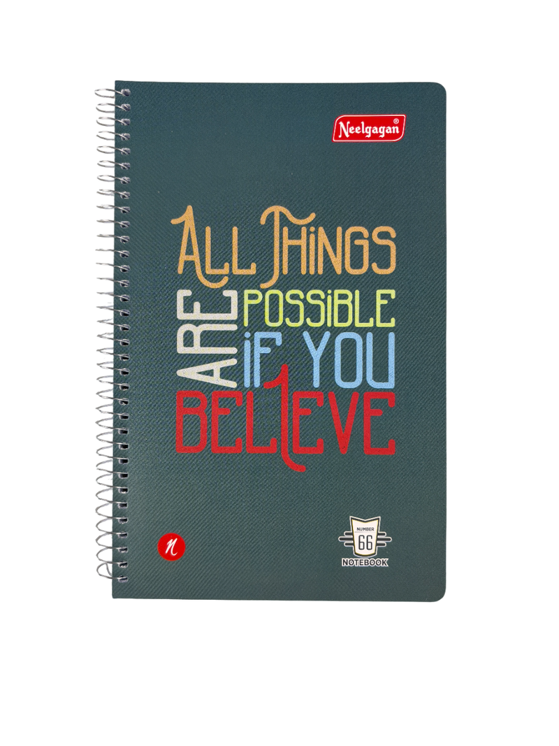 Spiral Notebook No. 66 - 80 & 160 Pages (14.5cm x 22.5cm)