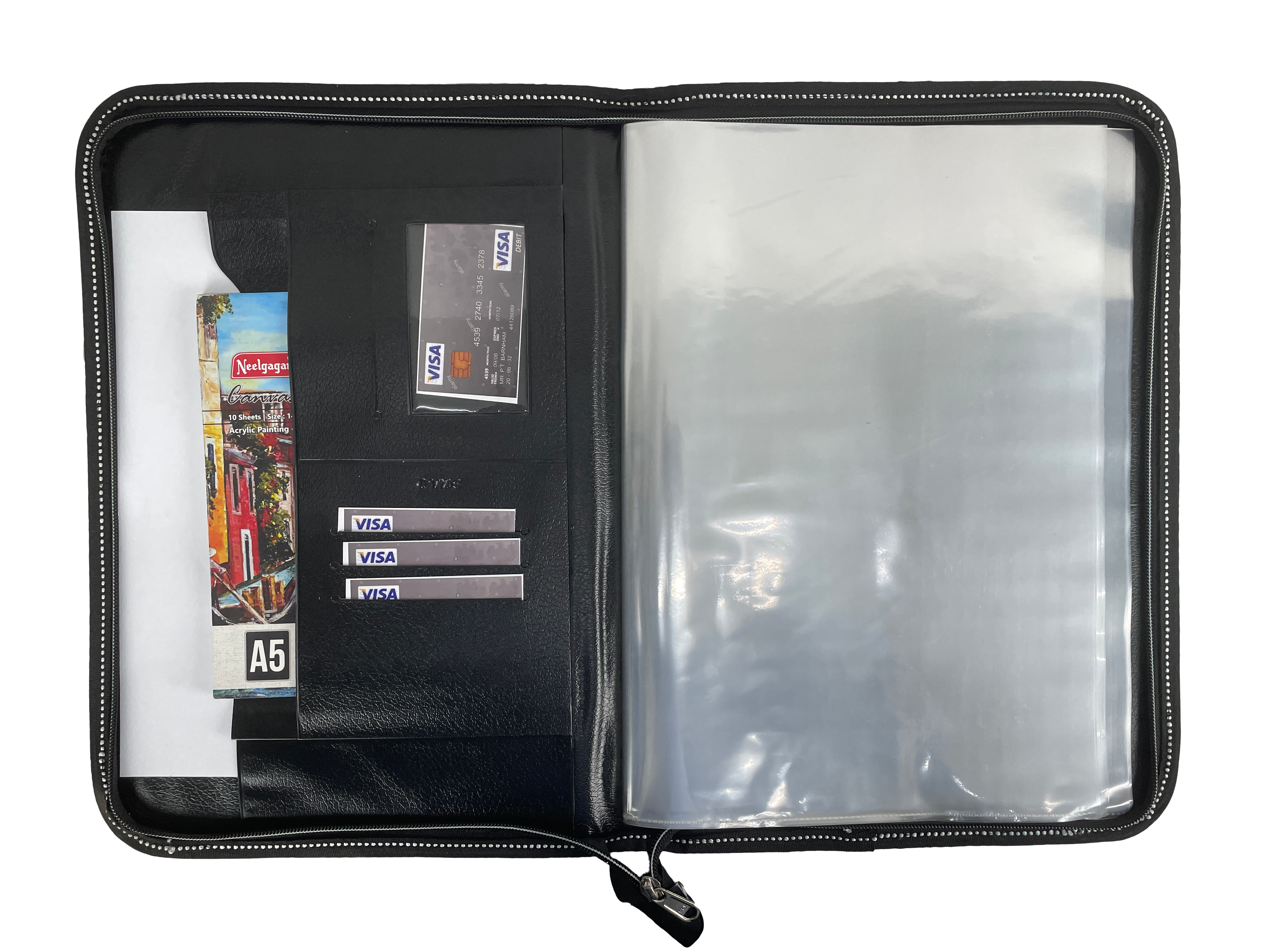 CB - 860 (Chain bag) Executive Portfolio Folder - with 20 Pockets (Leaves) - (Size : 38cm x 26.5cm)