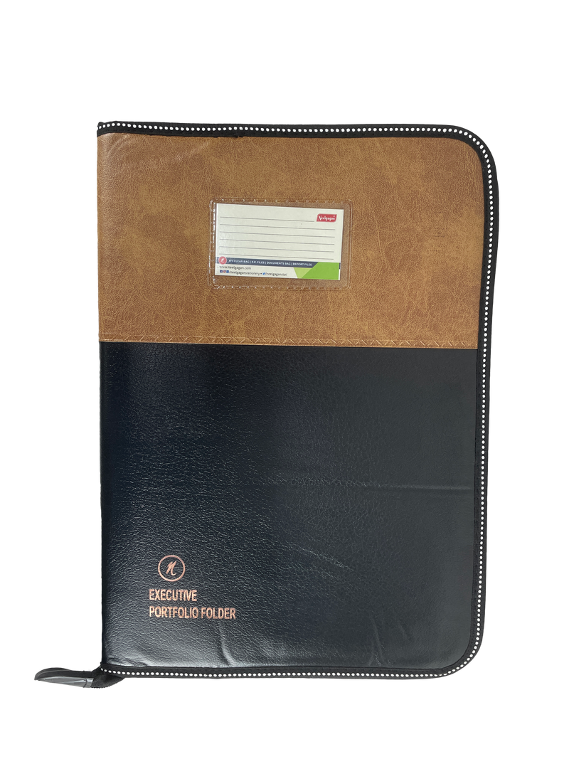 CB - 830 (Chain bag) Executive Portfolio Folder - with 10,20,30 Or 40 Pockets  B4 (Leaves) - (Size : 38cm x 26.5cm)