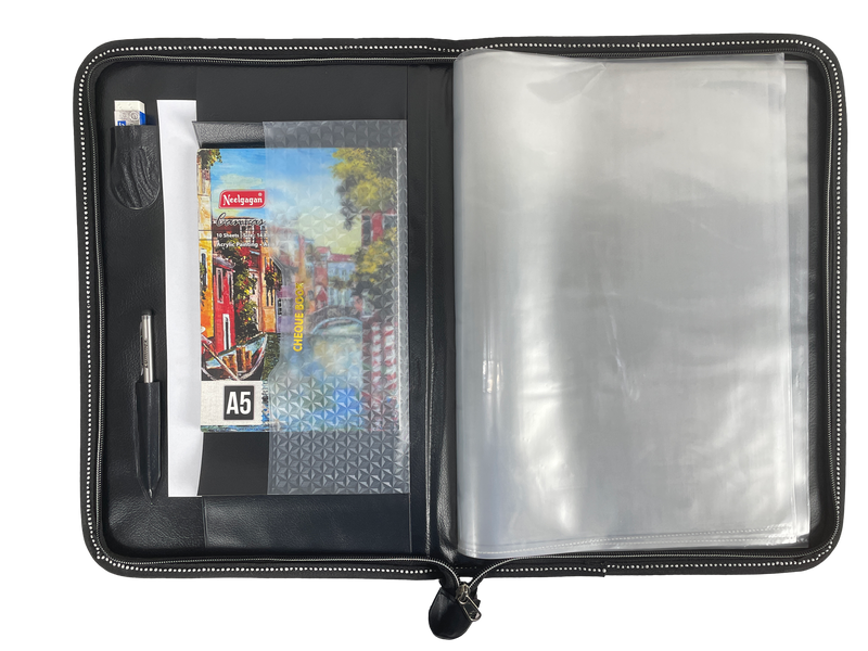 CB - 830 (Chain bag) Executive Portfolio Folder - with 10,20,30 Or 40 Pockets  B4 (Leaves) - (Size : 38cm x 26.5cm)