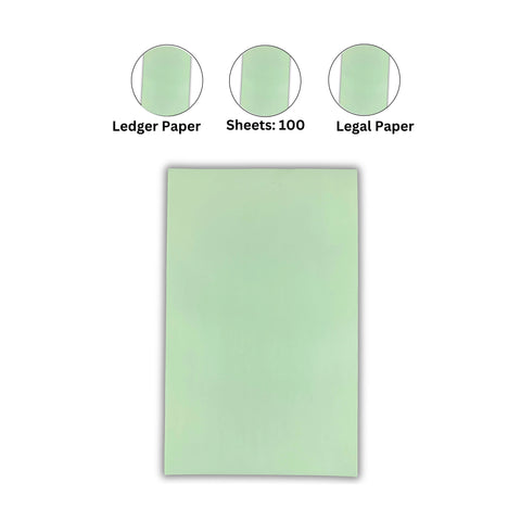 Legal Paper, 100 Sheets, 80 GSM, 22cm x 36cm  (Ledger Paper) (Azure Laid)