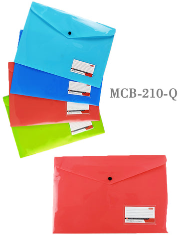 MCB-210-Q - My Clear Bag - Solid  Opaque Single Pocket (Pack of 12 - Multi Colour) Size : 36cm X 25.2cm