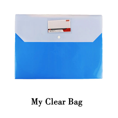 MCB-250-DP - My Clear Bag - Double Pocket Button Bag (Pack Of 12 - Multi Colour) Size : 35.3cm x 26.2cm