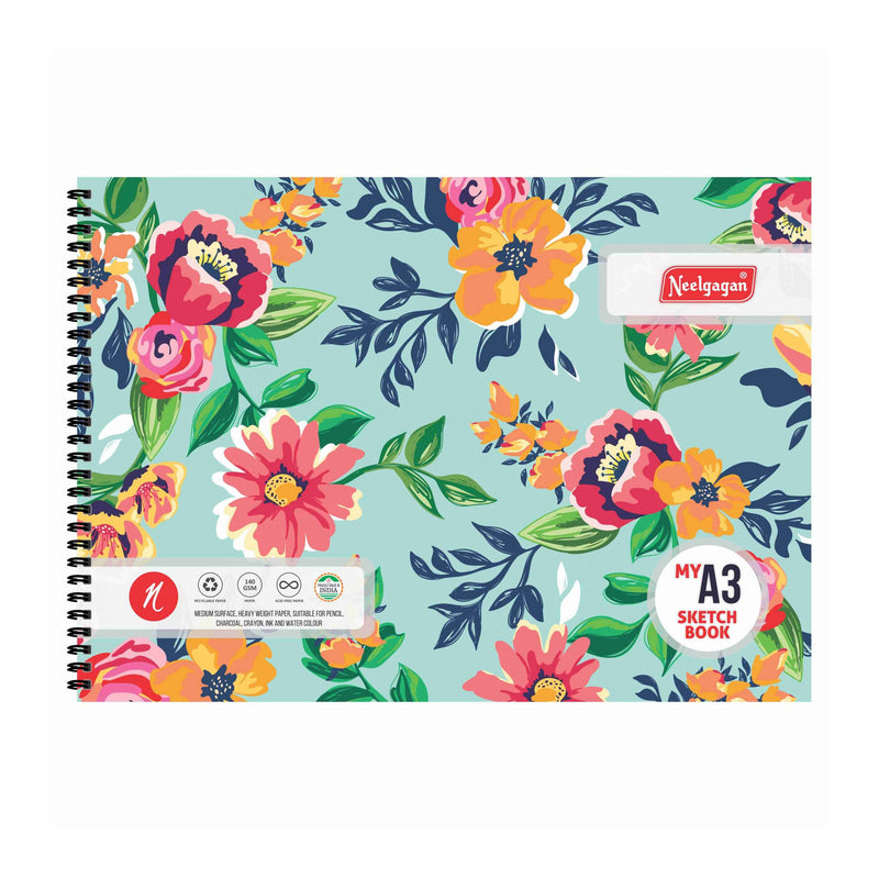 My Sketch Book A3 (25,50 & 20+20 Sheets) (Twin Wiro Bound) (White Cartridge 140 GSM) 29.7cm X 42cm
