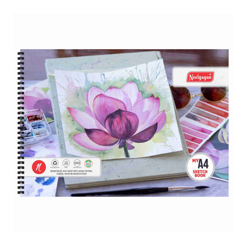 My Sketch Book A4  (25 & 20+20 Sheets) Twin Wiro Bound (White Cartridge 140 GSM) 21 cm x 29.7 cm (Suitable for Drawing & Sketching)