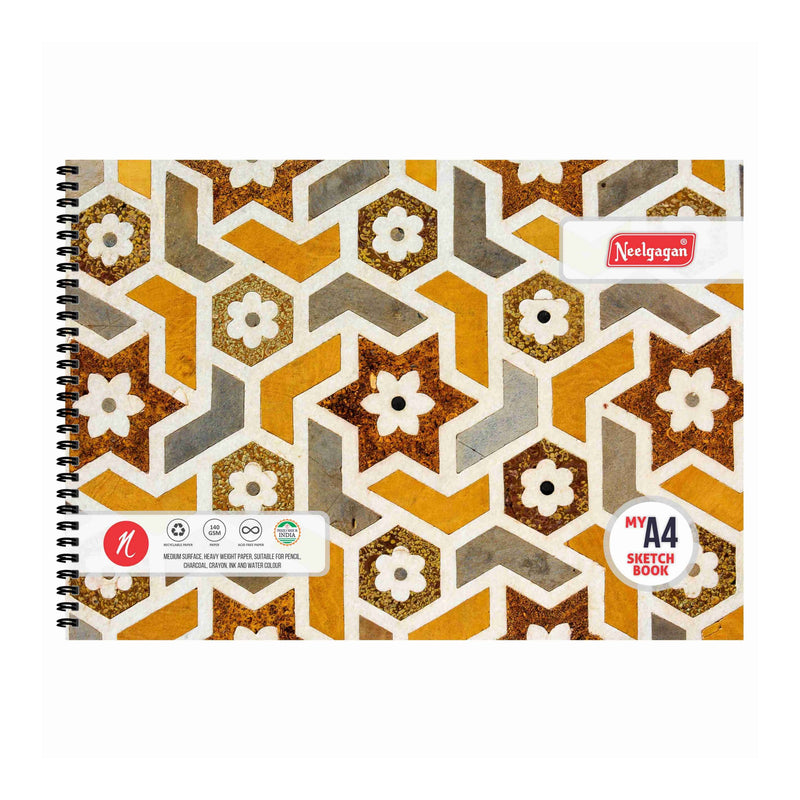 My Sketch Book A4  (25 & 20+20 Sheets) Twin Wiro Bound (White Cartridge 140 GSM) 21 cm x 29.7 cm (Suitable for Drawing & Sketching)