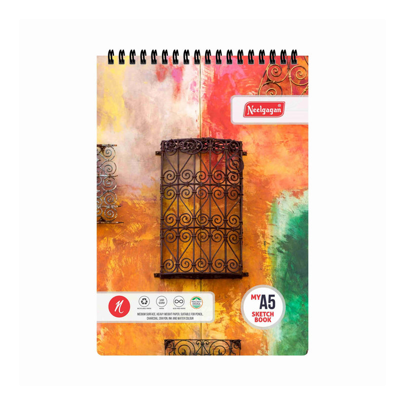 My Sketch Book A5- 50 Sheets (Twin Wiro Bound) (White Cartridge 140 GSM) 14.7cm X 21cm (Suitable for Drawing & Sketching)