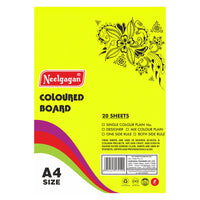 Coloured Paper (Plain-Thick) - Pack of 20 Color Sheets in A4, A3, A2 & A1 Chart Paper (Suitable for Drawing & Sketching) 150 GSM